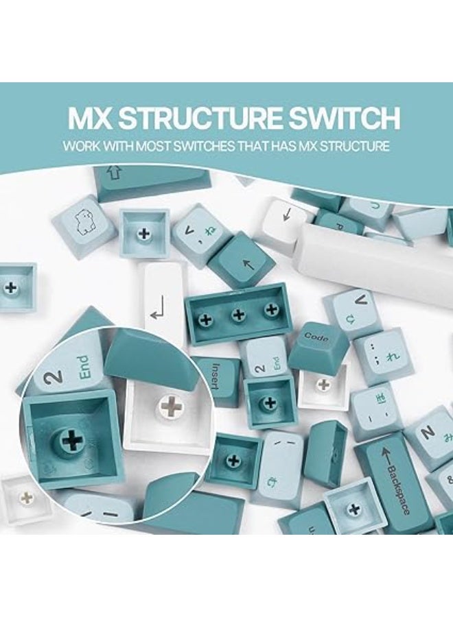 EPOMAKER Iceberg 126 Pcs PBT XDA Profile Keys with Japanese Hiragana for Mechanical Gaming Keyboard, ANSI Layout Compatible with Cherry Gateron Kailh Otemu MX Structure - Image 4